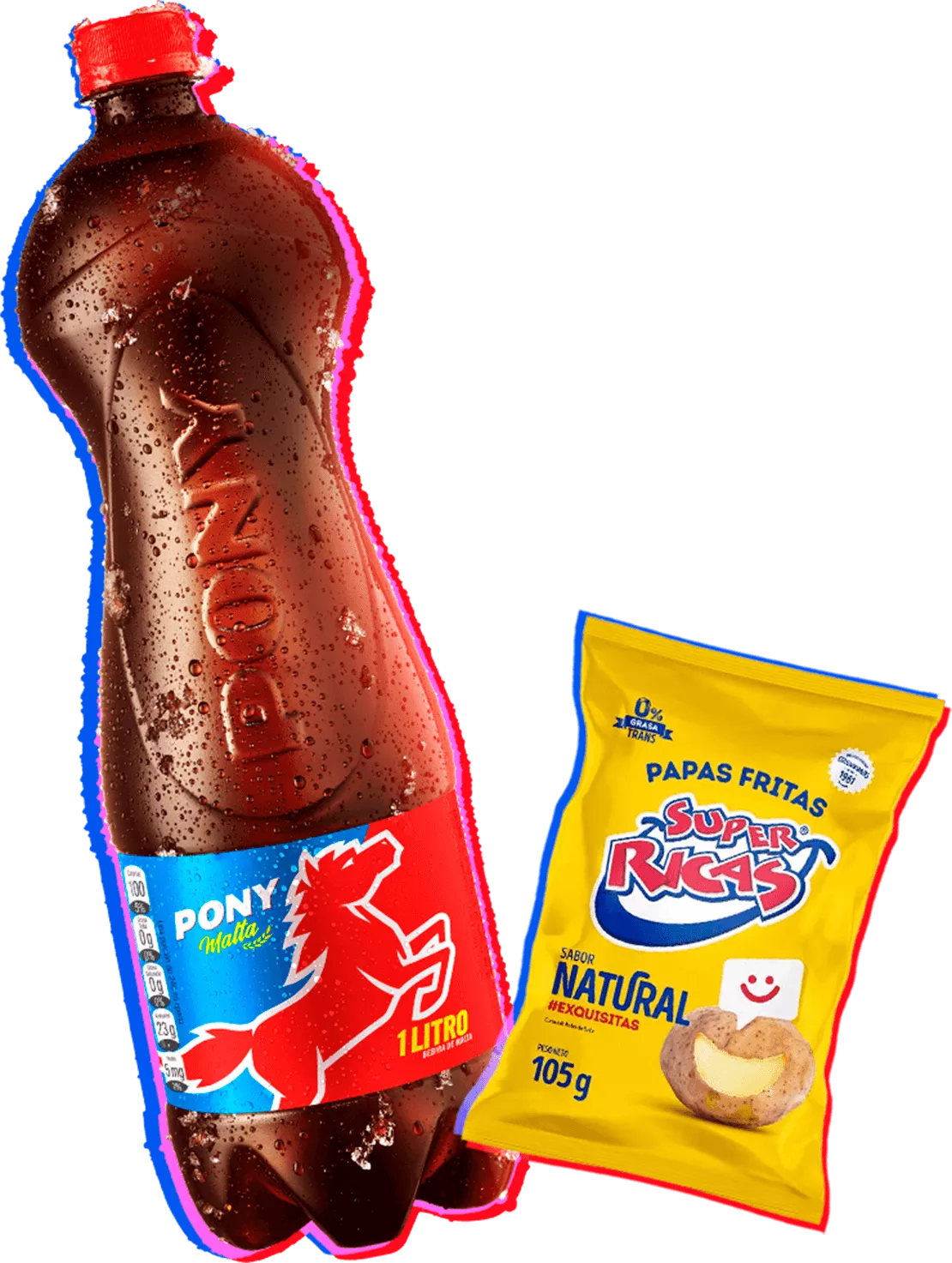 Pony Malta pet 1.5 litro + Papa Super Ricas Natural 105gr