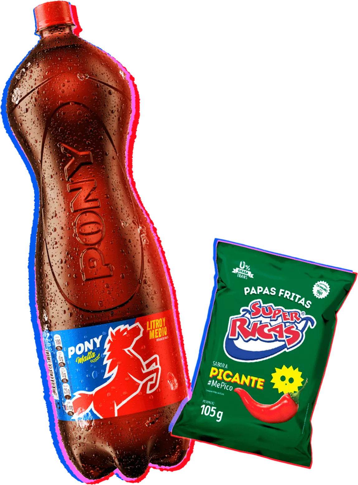 Pony Malta pet 1.5 litro + Papa Super Ricas Picante 105gr